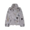 OZLANA Full Fur Jackets | Ochre Buckle Collar Fox Fur Jacket (Grey)