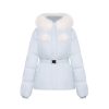 OZLANA Down Puffer Jackets | Pom Pom Fur Collar Down Jacket(Blue)