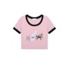 OZLANA Tops | My Own Fairytale Cropped Ringer Tee(Pink)