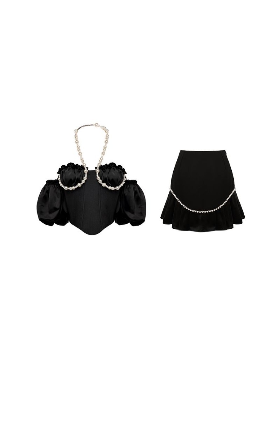 OZLANA Tops | Daughter Of The Sea Skirt Set(Black)