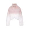 OZLANA Full Fur Jackets | Sunrise Gradient Cropped Buckle Neck Fox Fur Jacket (Pink Gradient)