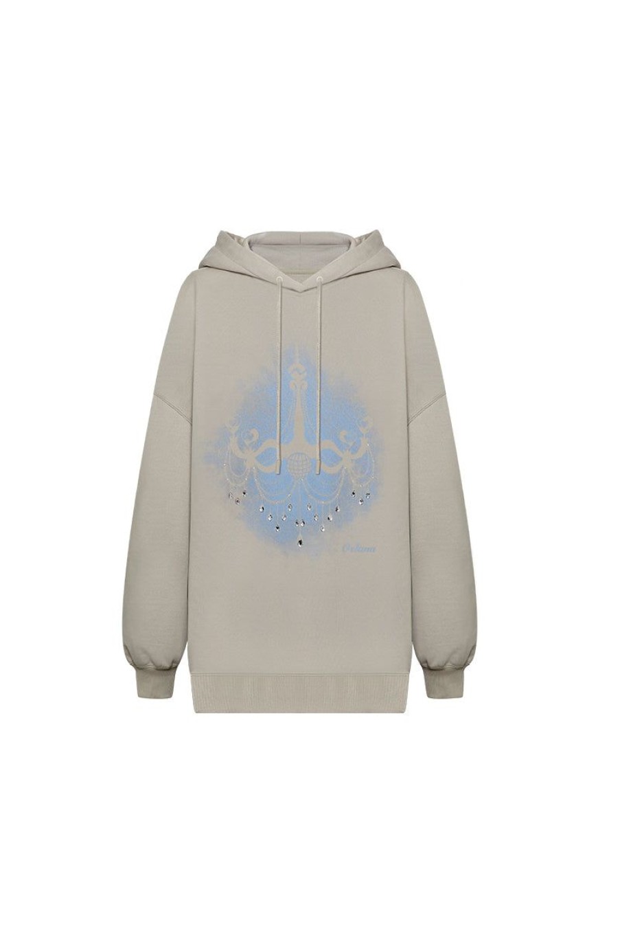 OZLANA Ozln | Ozln Silhouette Chandelier Oversized Hoodie (Grey)