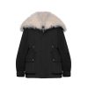 OZLANA Classic & Designer Parkas | Black Lapel Parka