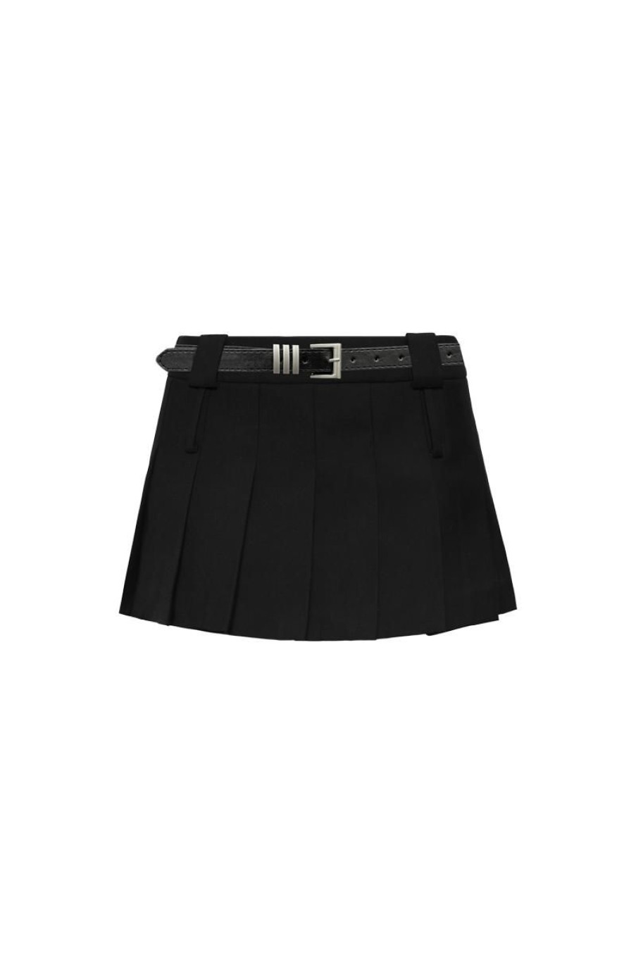 OZLANA Bottoms | Ozln Layered Pleated Skirt (Black)