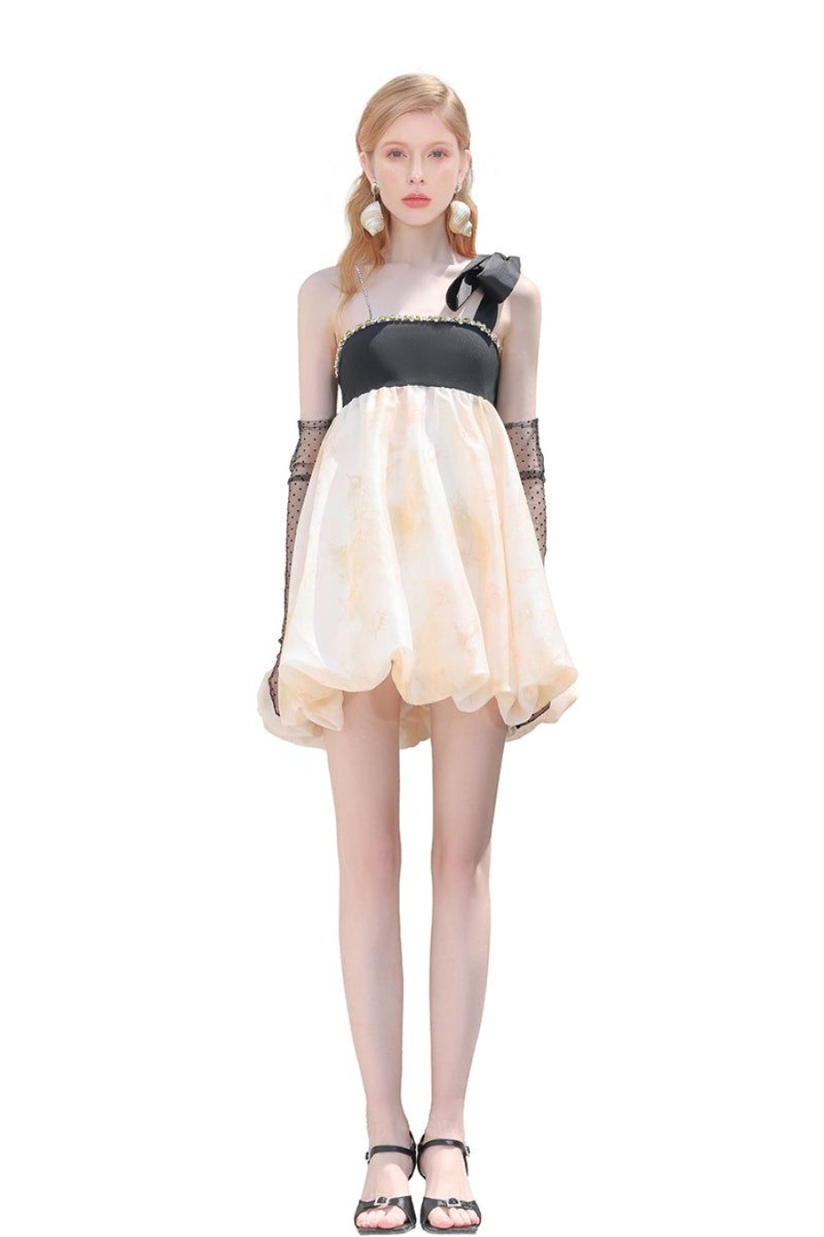 OZLANA Dresses & Sets | Palazzo Crystal Bow Dress (Ivory)