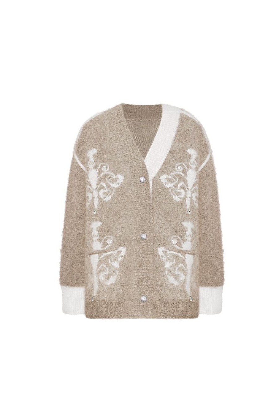 OZLANA Knits | Ozln Asymmetric Chandelier Knit Cardigan(Camel)