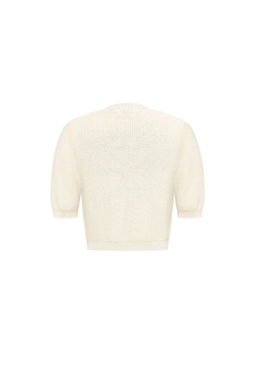 OZLANA Knits | Ozln Short Sleeve Knitted Cardigan (Cream)