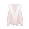 OZLANA Down Puffer Jackets | Omni Fox Fur Gradient Down Parka(Pink)