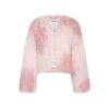 OZLANA Full Fur Jackets | Rose Sherbet Wide Lapel Crop Fox Fur(Pink)