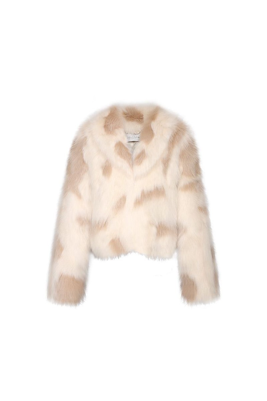 OZLANA Full Fur Jackets | Highland Wide Lapel Crop Racoon Fur Jacket(Cow Chestnut)