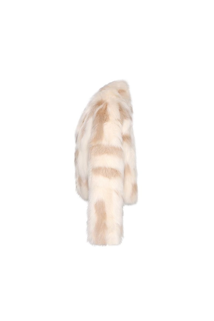 OZLANA Full Fur Jackets | Highland Wide Lapel Crop Racoon Fur Jacket(Cow Chestnut)