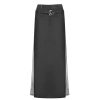 OZLANA Ozln | Ozln Contrast Panelled Maxi Skirt(Grey)