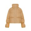 OZLANA Down Puffer Jackets | Resort Knit Down Bread Jacket(Camel)