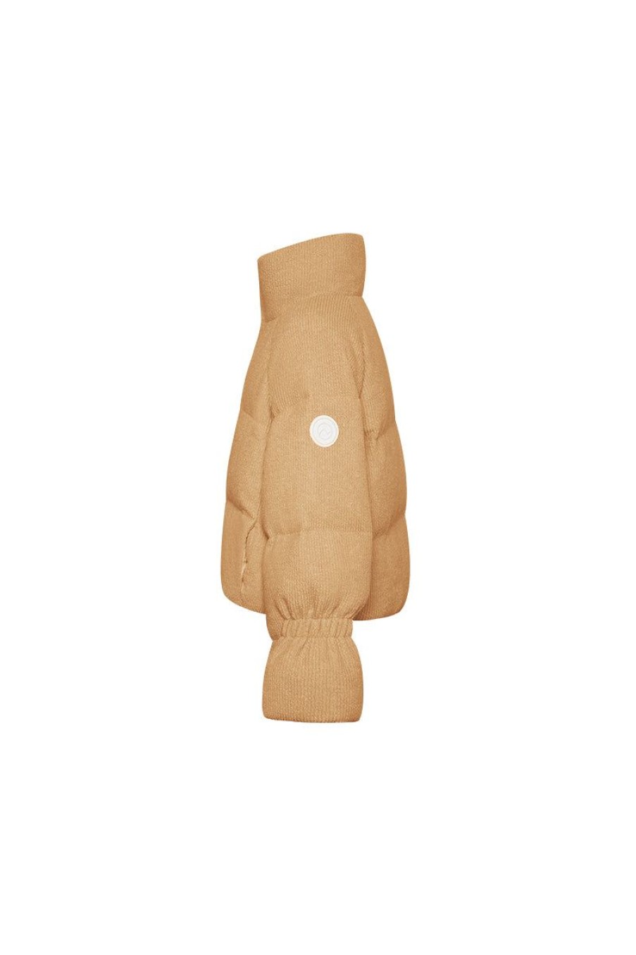 OZLANA Down Puffer Jackets | Resort Knit Down Bread Jacket(Camel)