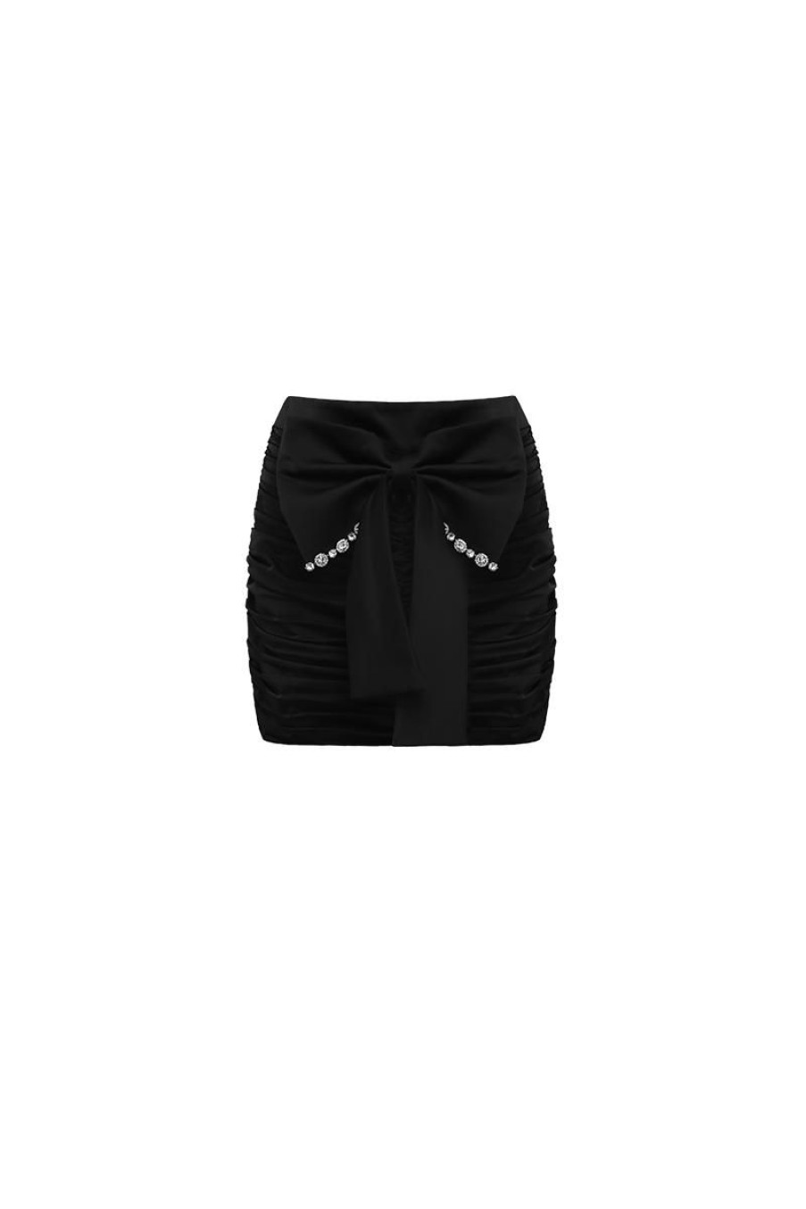 OZLANA Bottoms | Valley Of The Sea Draped Skirt(Black)