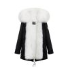 OZLANA Classic & Designer Parkas | Black+Classic White Raccoon