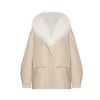 OZLANA Classic & Designer Parkas | Khaki Transform Parka + White Fur Coat