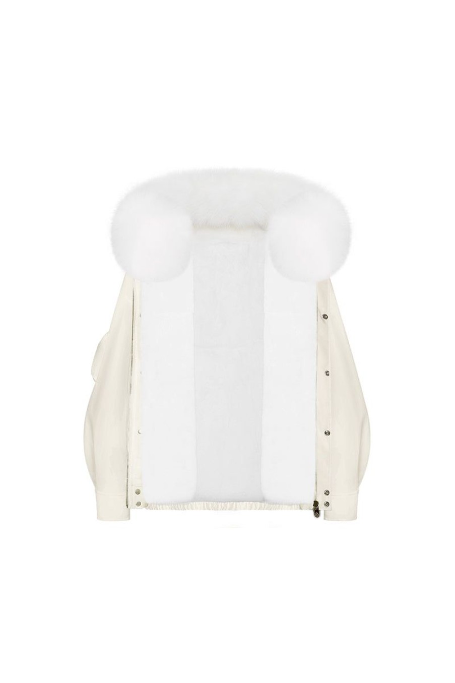 OZLANA Omniverse: Milan Runway Collection | Cream White Bomber Parka