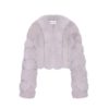 OZLANA Full Fur Jackets | Cloud Bubble Crop V Neck Fox Fur Jacket (Purple)