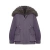 OZLANA Classic & Designer Parkas | Crystal Purple Lapel Parka