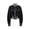 OZLANA Tops | Ozln Deconstructed Eco Leather Blazer(Black)