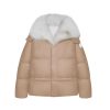 OZLANA Down Puffer Jackets | Versefox Fur Collar Multi-Wear Down Jacket(Camel)