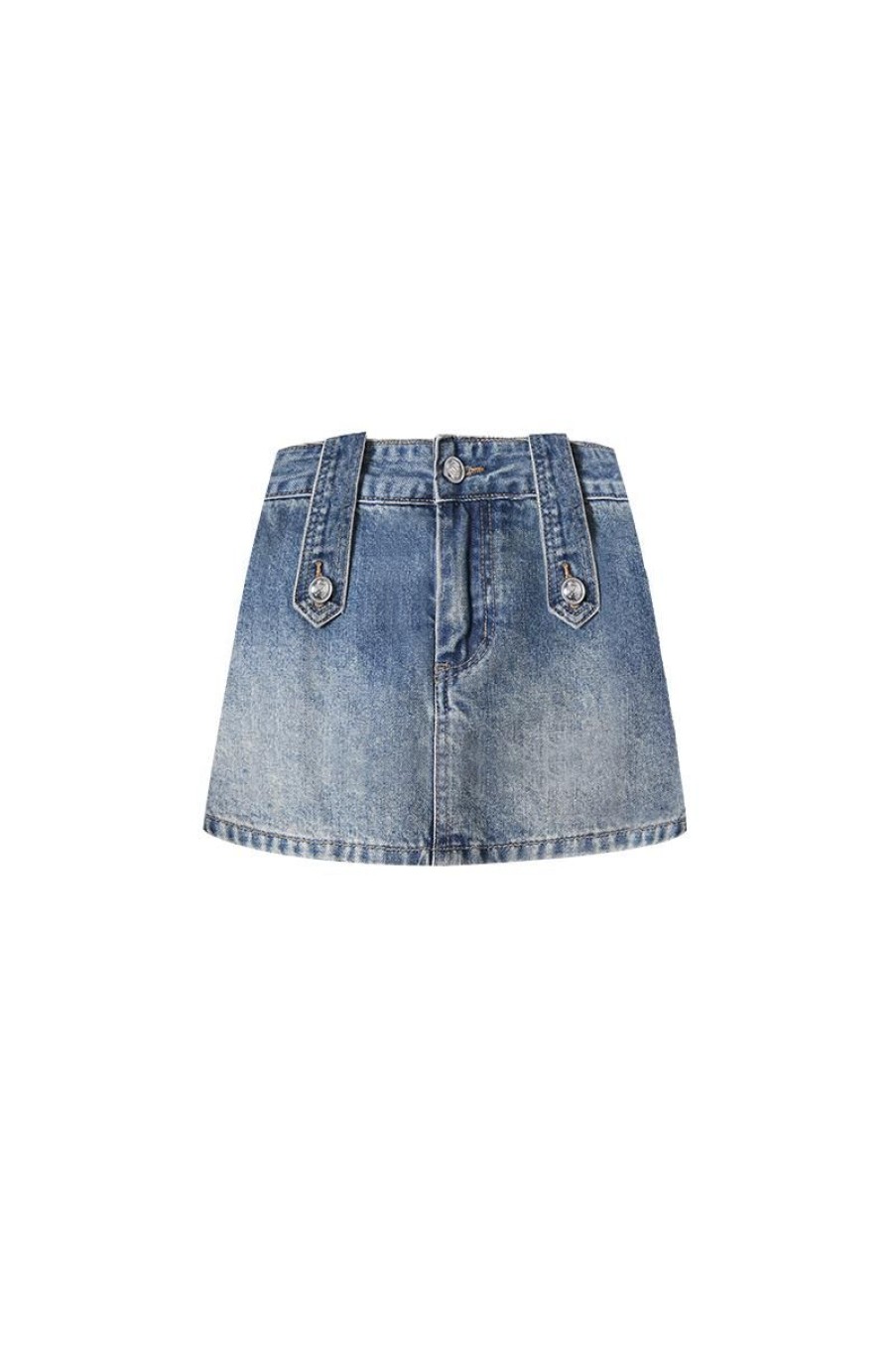 OZLANA Ozln | Ozln A-League Mini Denim Skirt(Denim Blue )