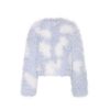 OZLANA Full Fur Jackets | Bubble Round Neck Shearling Wool Jacket(Blue)