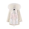 OZLANA Classic & Designer Parkas | Cream White+Vanilla Ice Cream