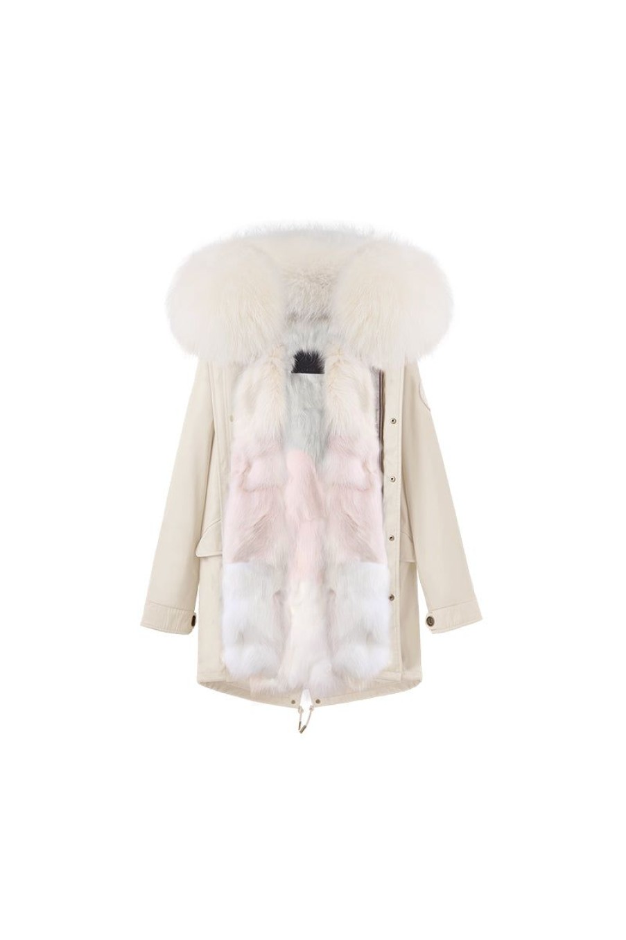 OZLANA Classic & Designer Parkas | Cream White+Vanilla Ice Cream