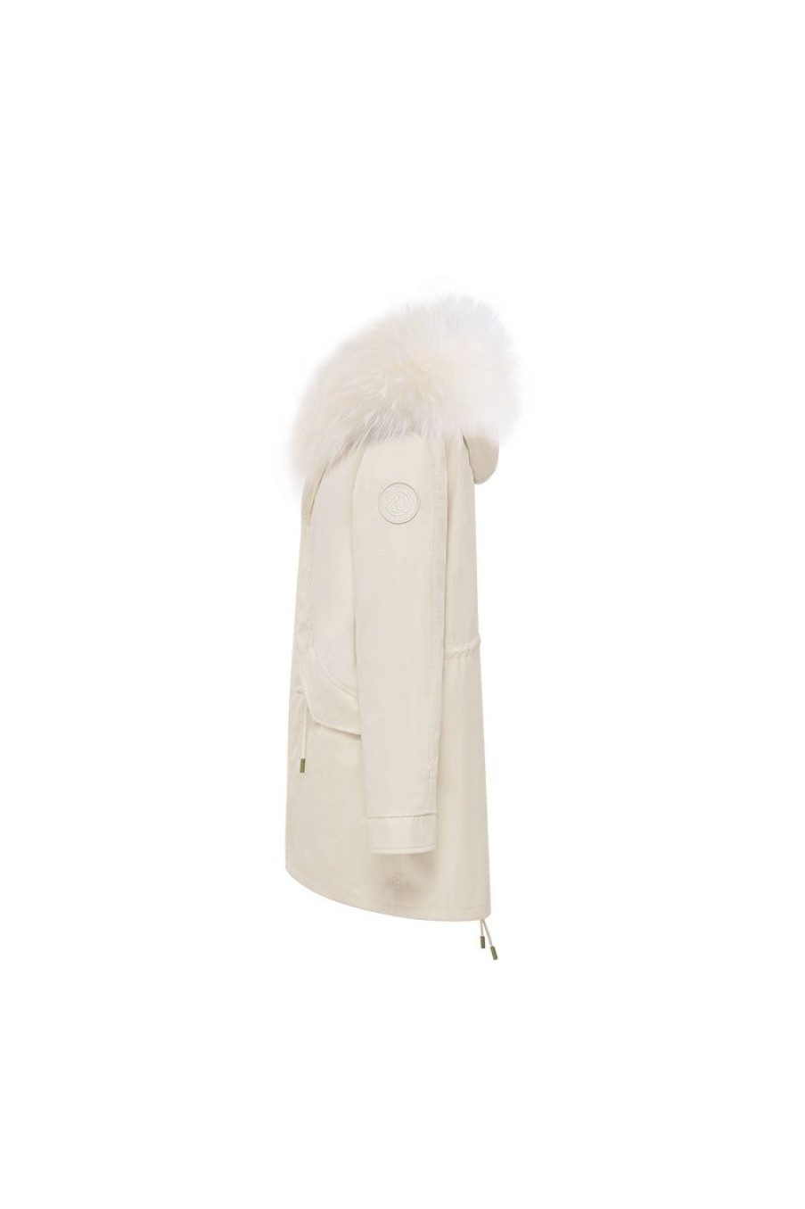 OZLANA Classic & Designer Parkas | Cream White+Vanilla Ice Cream