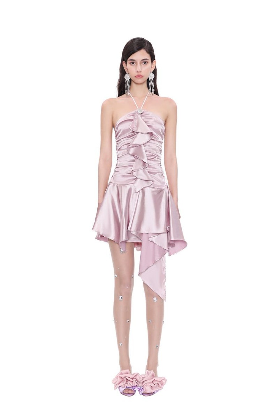 OZLANA Dresses & Sets | Divinity Gathered Ruffle Dress(Pink)