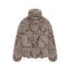 OZLANA Full Fur Jackets | Classic Buckle Collar Fox Fur Jacket (Mocha)