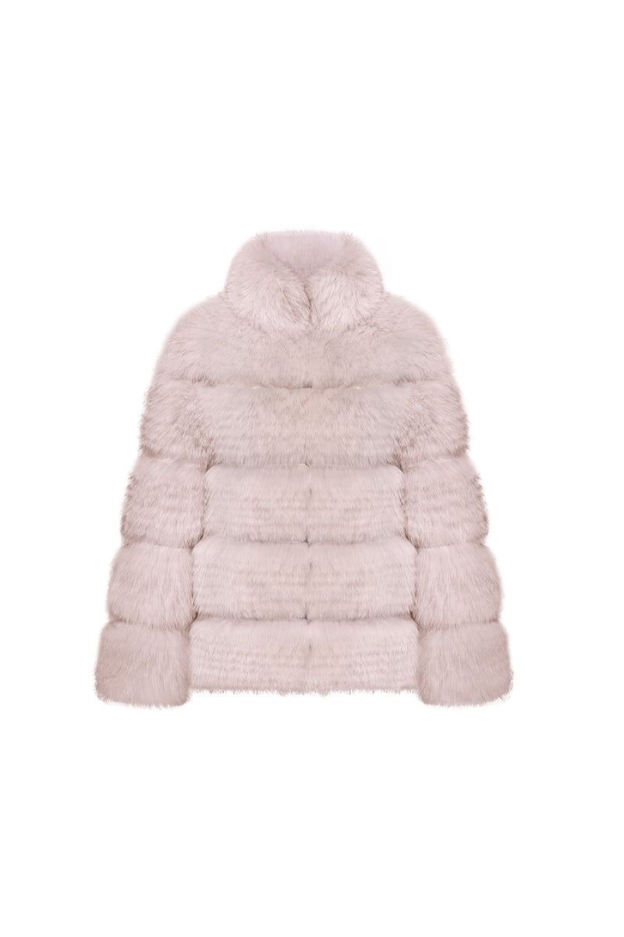 OZLANA Omniverse: Milan Runway Collection | Sophisticate Longline Fox Fur Jacket(Pink)