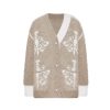 OZLANA Ozln | Ozln Asymmetric Chandelier Knit Cardigan(Camel)