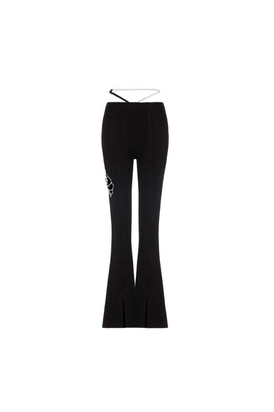 OZLANA Bottoms | Shell Born Flared Trousers (Black)