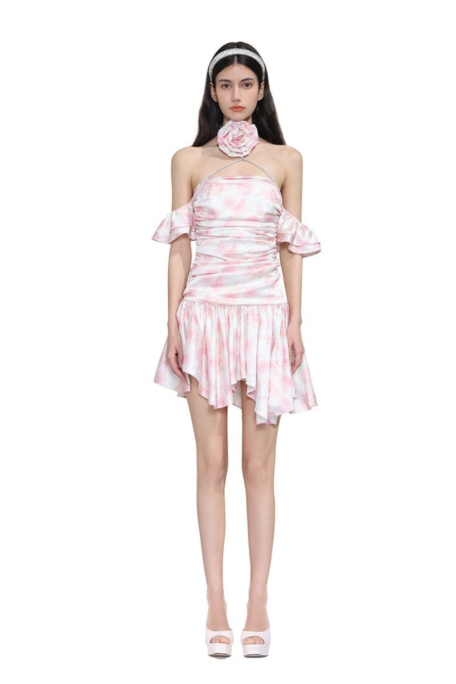 OZLANA Dresses & Sets | Tideflower Draped Dress (Pink)