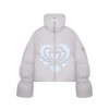 OZLANA Down Puffer Jackets | Melting Rose Heart Puffer Jacket(Light Grey)