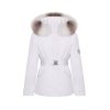 OZLANA Down Puffer Jackets | Sculpt Fox Fur Collar Down Jacket(Grayish-White)