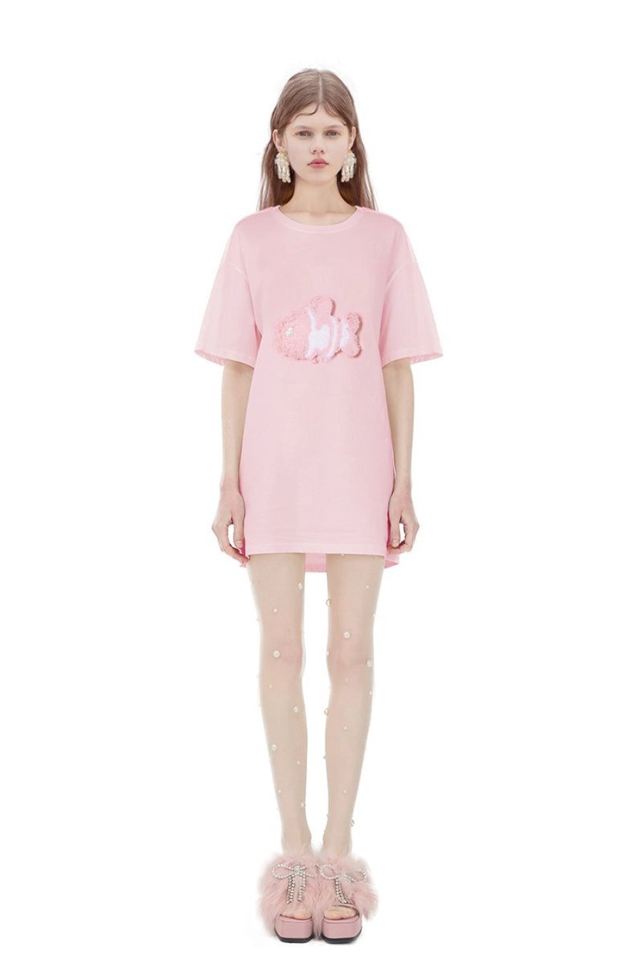 OZLANA Tee Shirts | Plush Cartoon Animal T-Shirt(Pink)