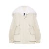 OZLANA Classic & Designer Parkas | Cream White Lapel Parka