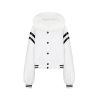 OZLANA Classic & Designer Parkas | White Short Baseball Parka