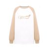 OZLANA Tops | Raglan Contrast Sleeve Sweatshirt (Camel)