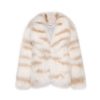 OZLANA Omniverse: Milan Runway Collection | Zebra Wide Lapel Racoon Fur Jacket(Cream)