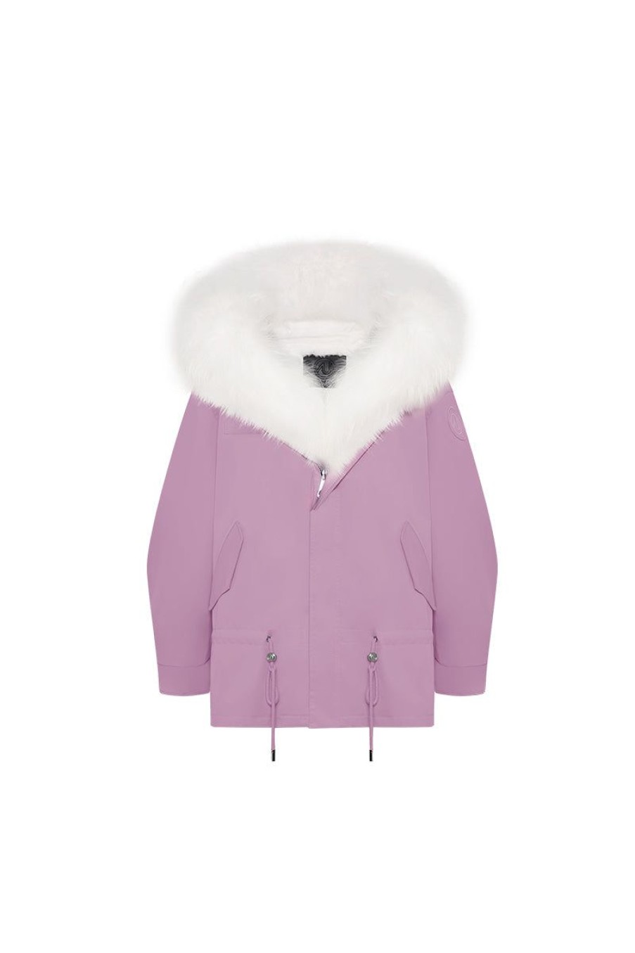 OZLANA Classic & Designer Parkas | Rose Pink Hooded Casual Parka