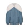 OZLANA Classic & Designer Parkas | Blue Denim Parka