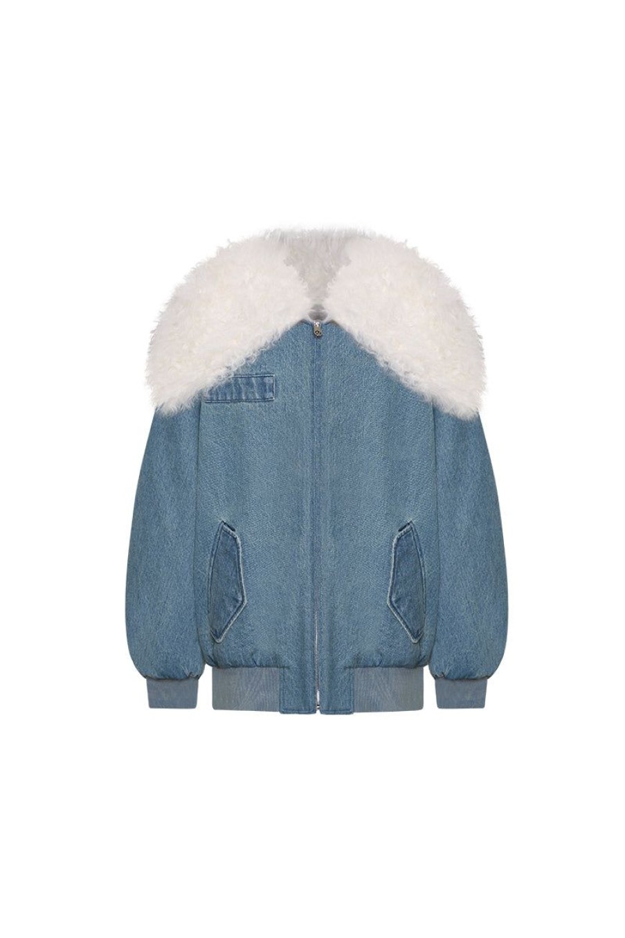 OZLANA Classic & Designer Parkas | Blue Denim Parka