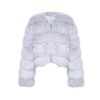 OZLANA Full Fur Jackets | Cloud Bubble V Neck Fox Fur Jacket (Blue)