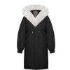 OZLANA Down Puffer Jackets | Omni Fox Fur Down Parka(Black)