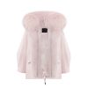 OZLANA Classic & Designer Parkas | Pink Oversize Parka +Pink Rabbit Fur/Raccoon Fur